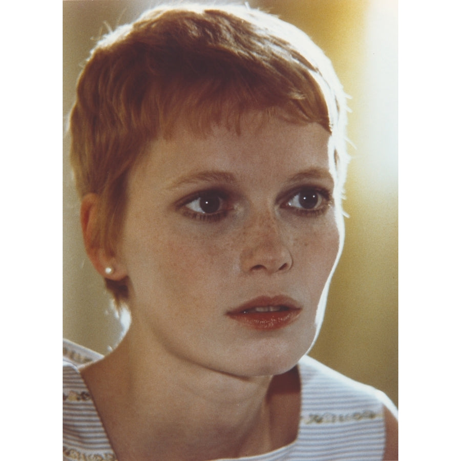 Mia Farrow Close Up Portrait wearing White Printed Tank Top Photo Print Image 1