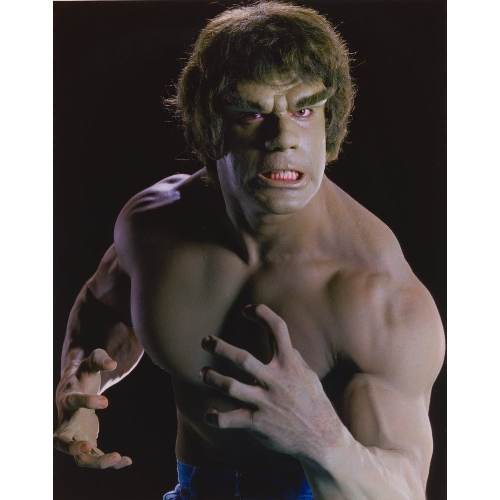 Lou Ferrigno Posed as Hulk with Black Background Photo Print Image 1