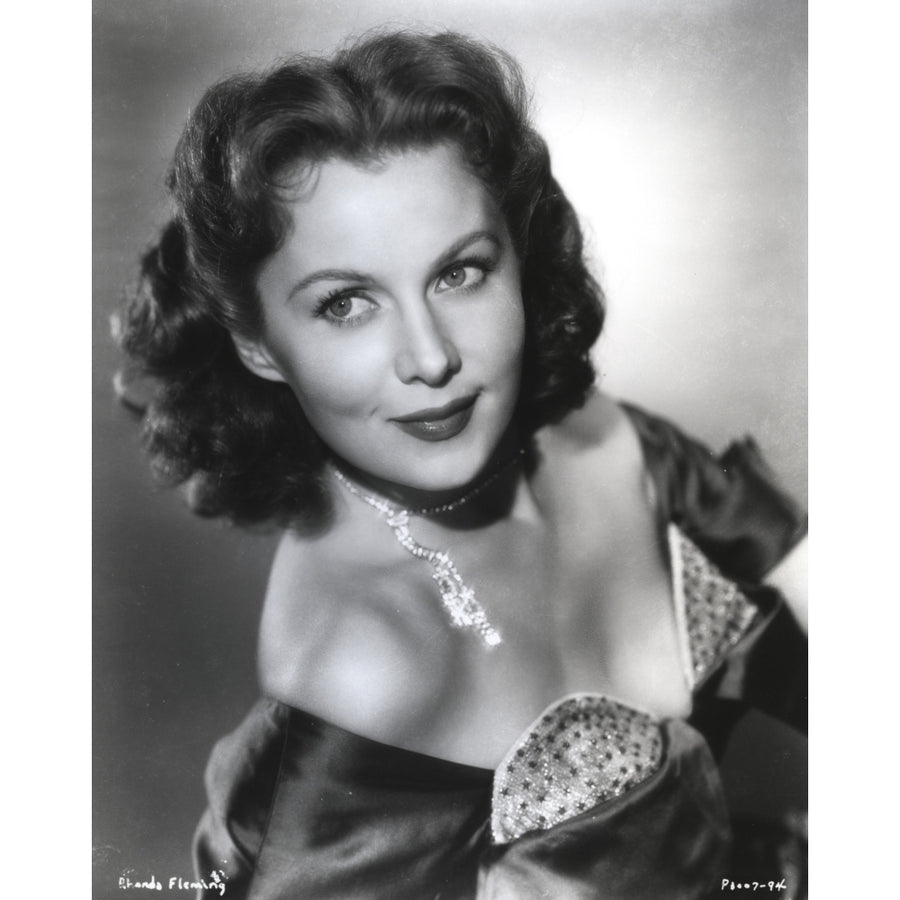 Rhonda Fleming smiling in Dress Photo Print Image 1