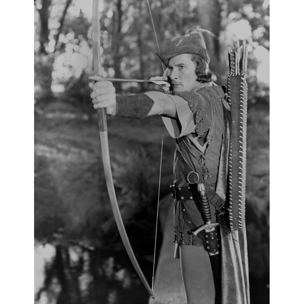 Errol Flynn Firing Arrow in Robin Hood Attire Photo Print Image 1