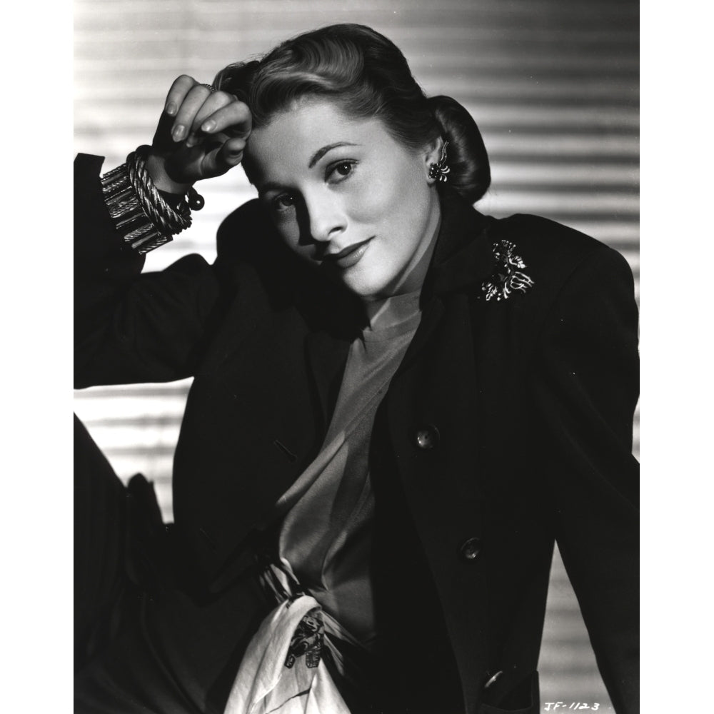 Joan Fontaine Leaning wearing a Black Suit Photo Print Image 1