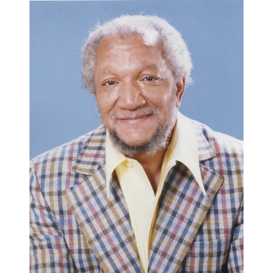 Redd Foxx in Checkered Coat Skyblue Background Portrait Photo Print Image 1