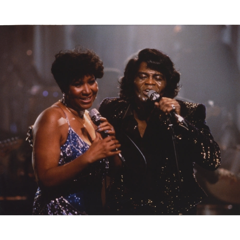 Aretha Franklin Duet in Glitter Dress Candid Photo Photo Print Image 1