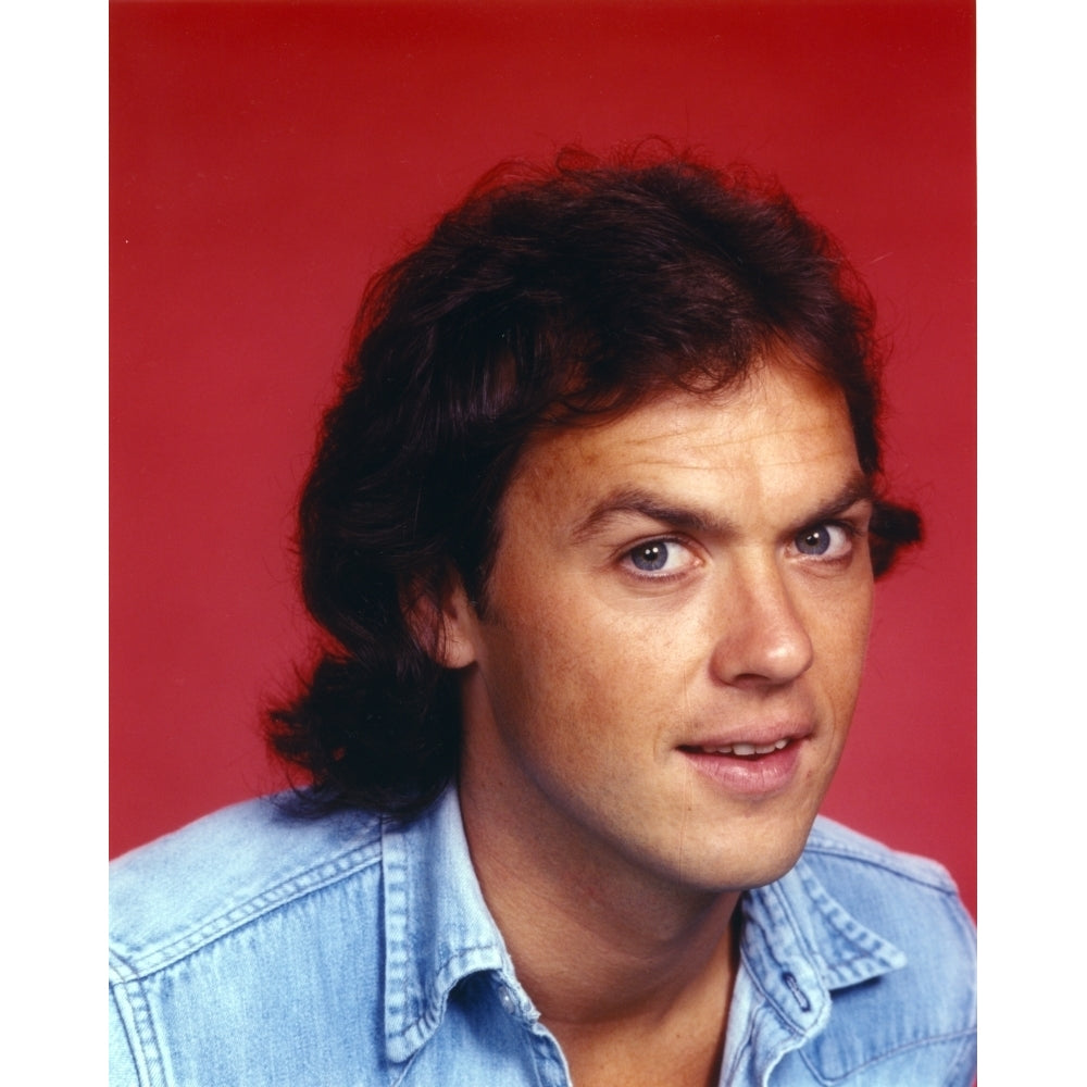 Michael Keaton Close Up Portrait wearing Blue Denim Jacket Photo Print Image 1