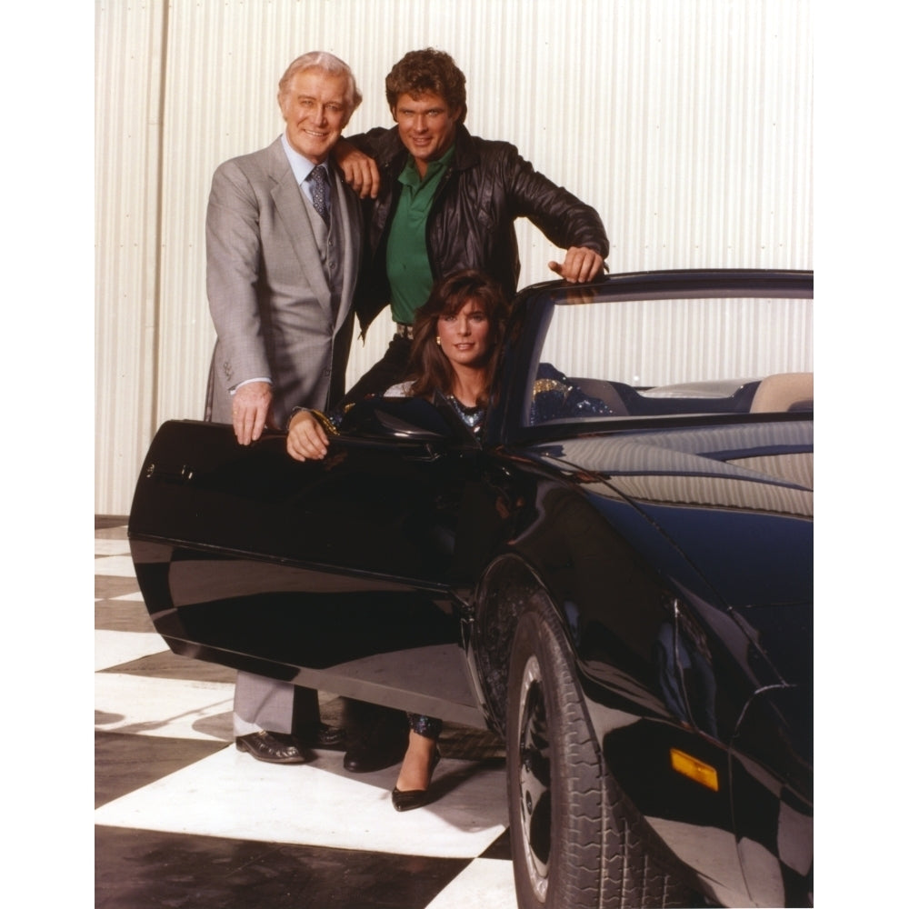 Knight Rider Posed on Black Sports Car Group Picture Photo Print Image 1