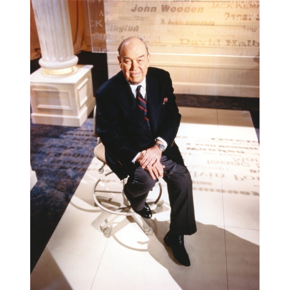 Charles Kuralt in Formal Suit sitting on Chair Photo Print Image 1