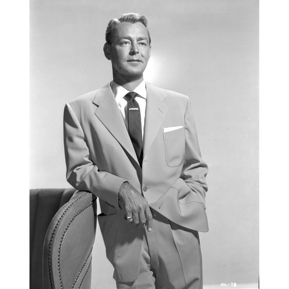 Alan Ladd standing Beside the Chair in Close Up Portrait Photo Print Image 1