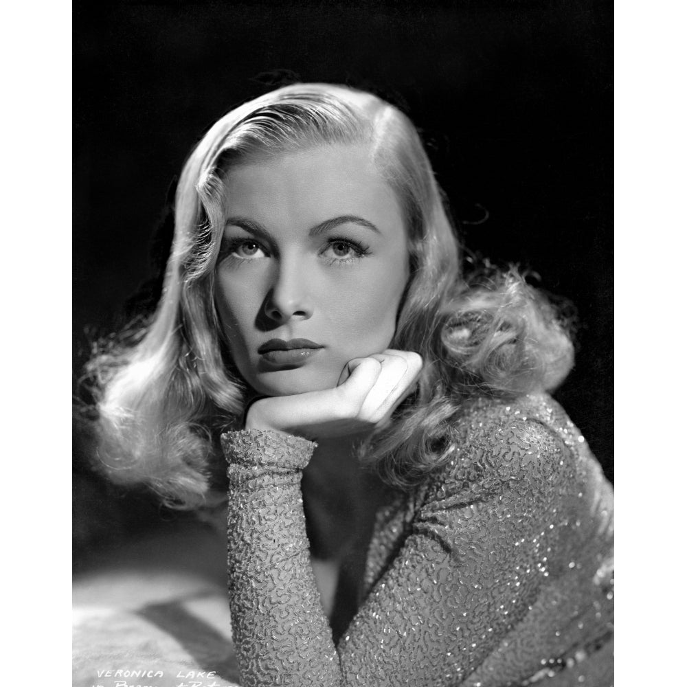 Veronica Lake wearing a metallic shirt Photo Print Image 1