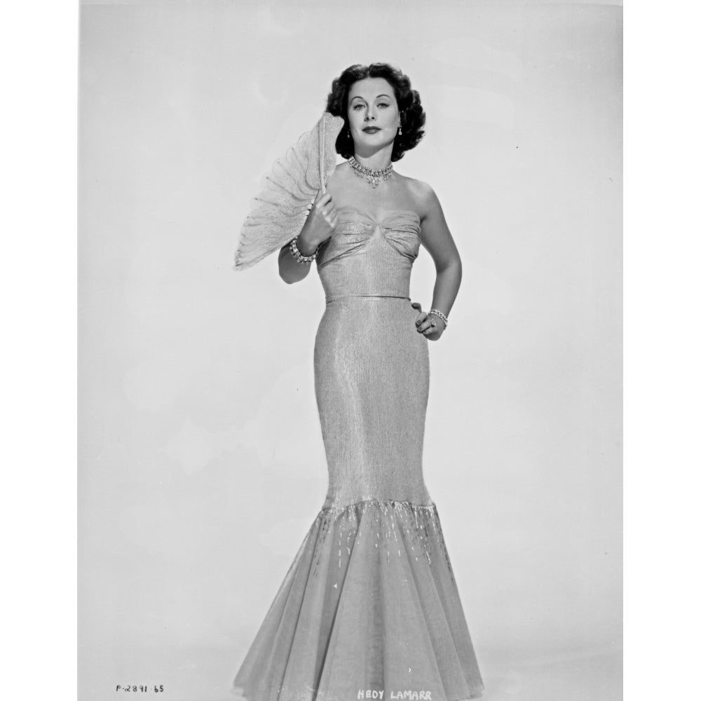 Hedy Lamarr carrying a fan Photo Print Image 1