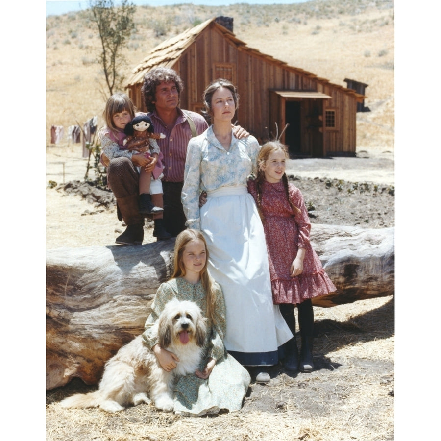 Little House On The Prairie Cast in Group Picture with Blue Background Photo Print Image 1