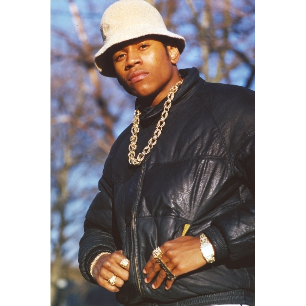 Ll Cool J posed in Black Leather Jacket Photo Print Image 1