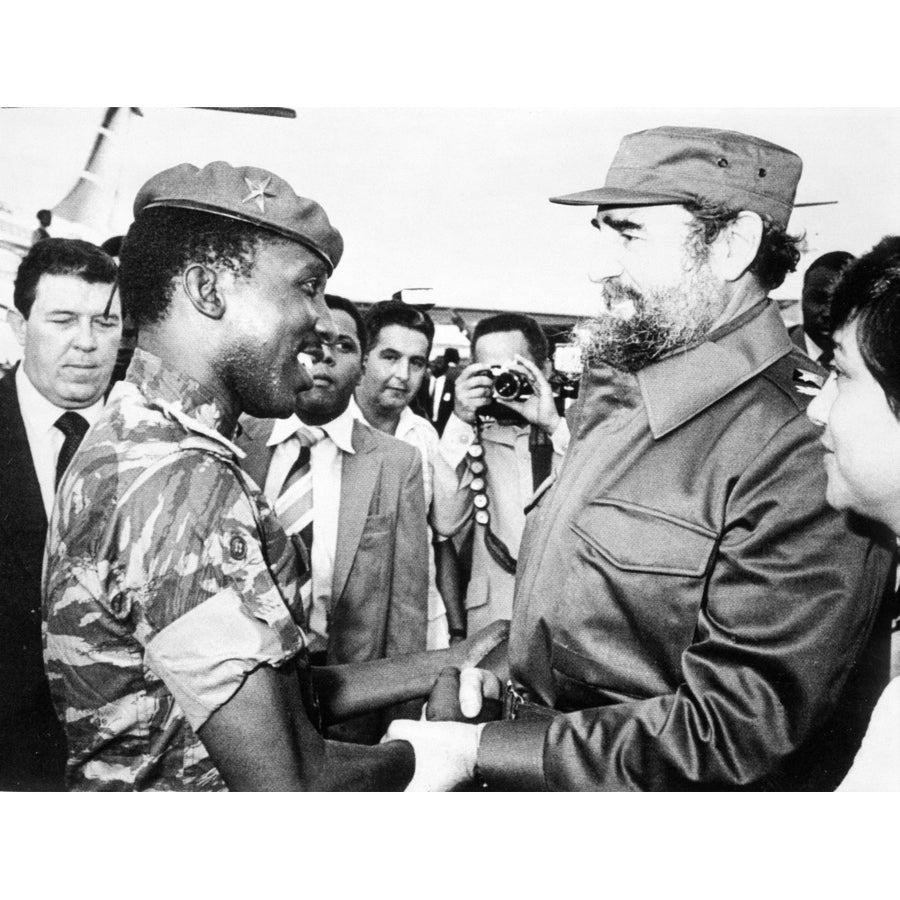 Fidel Castro greeting military personnel Photo Print Image 1