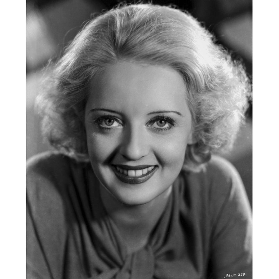 Bette Davis Portrait smiling in Long Sleeve Shirt Photo Print Image 1