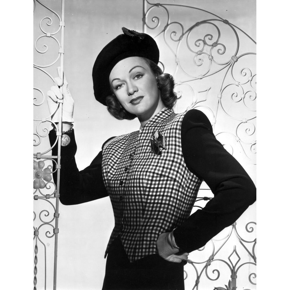 Eve Arden on Printed Long Sleeve Top Portrait Photo Print Image 1