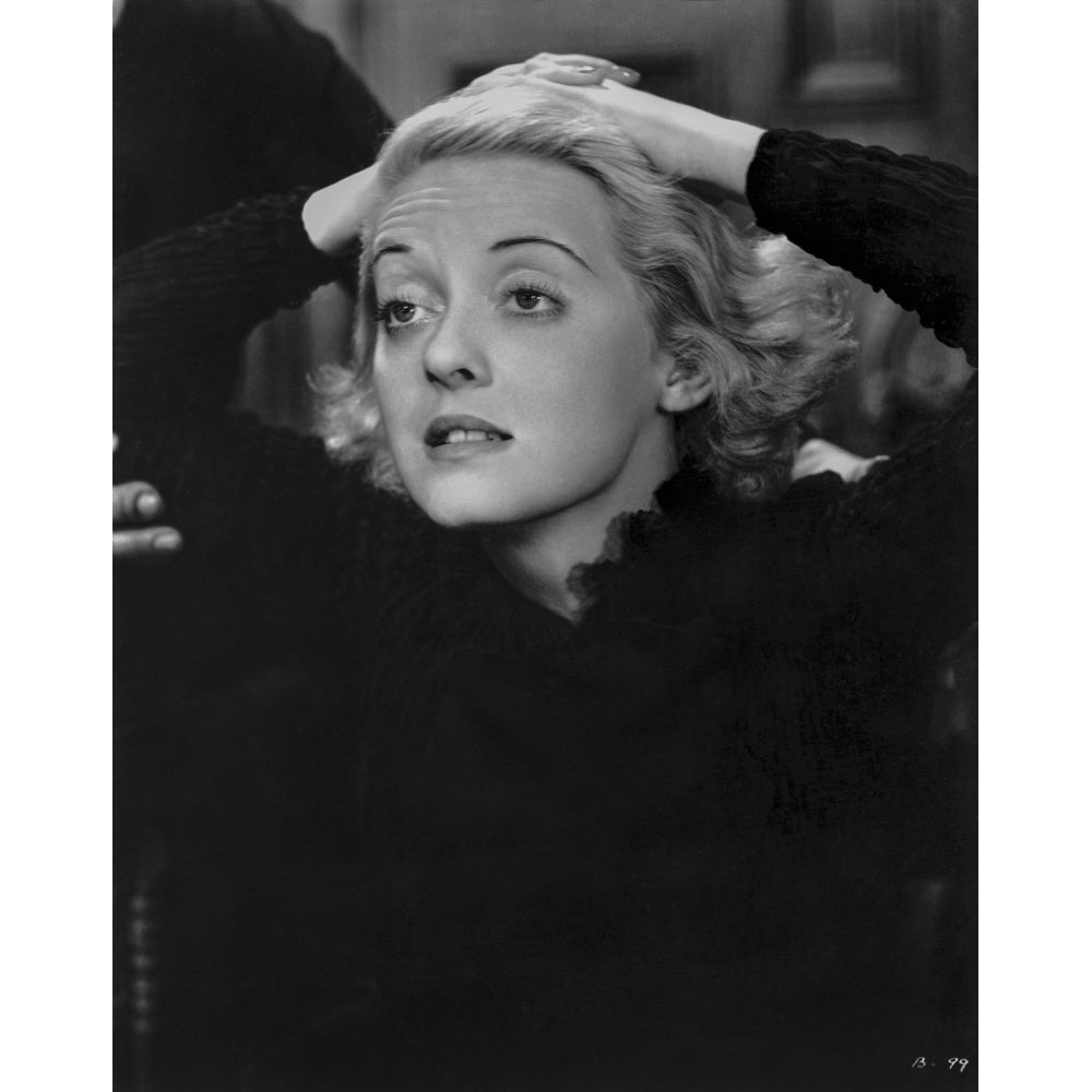 Bette Davis Portrait in White Wimple and Black Long Sleeve Tunic Photo Print Image 1