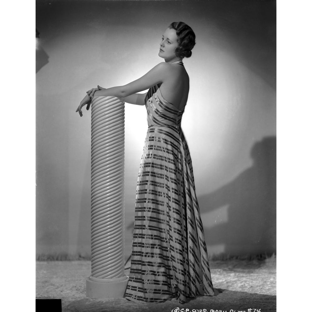 Mary Astor on a Stripe Dress Backless posed Portrait Photo Print Image 1