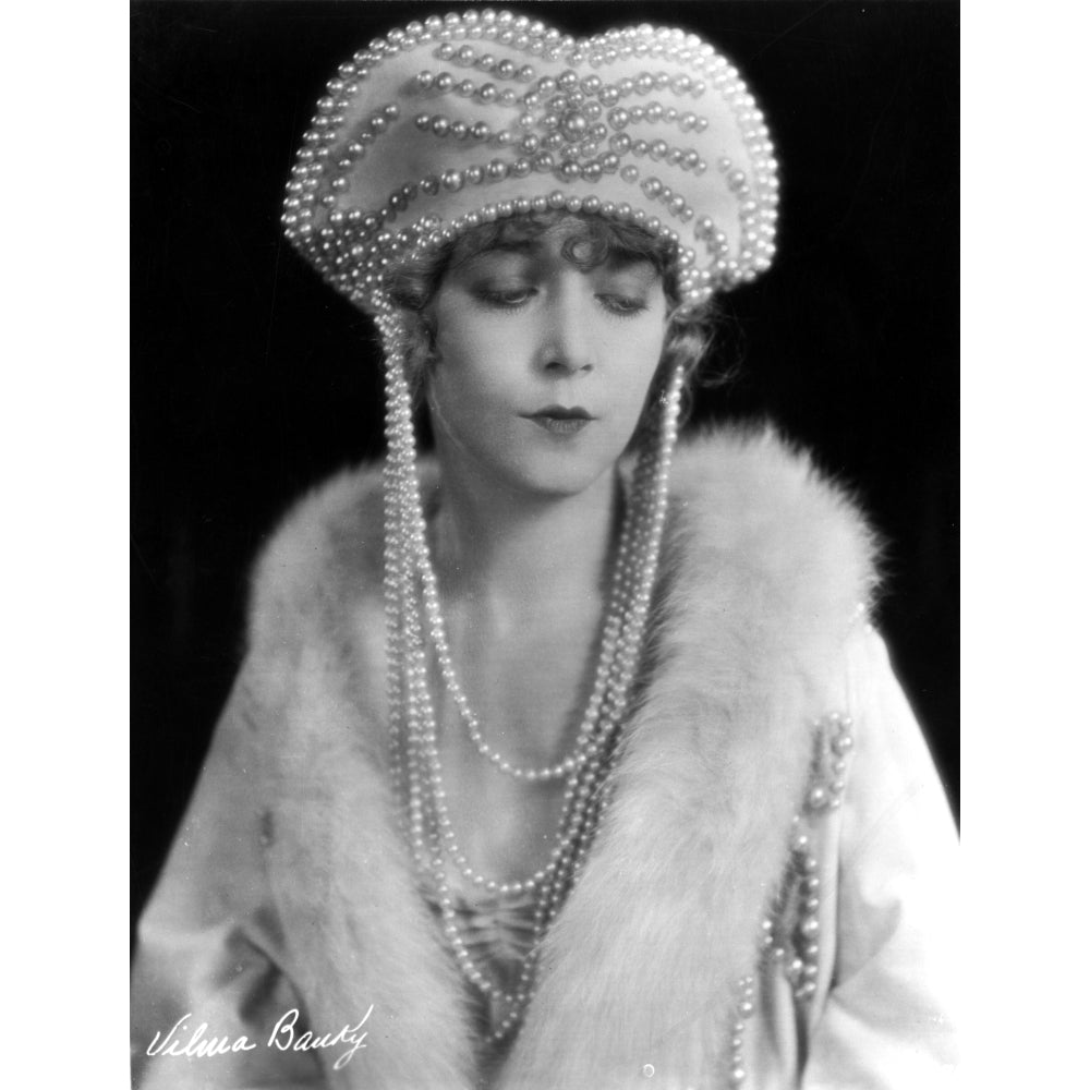 Vilma Banky on a Beaded Hat and Furry Shawl Photo Print Image 1