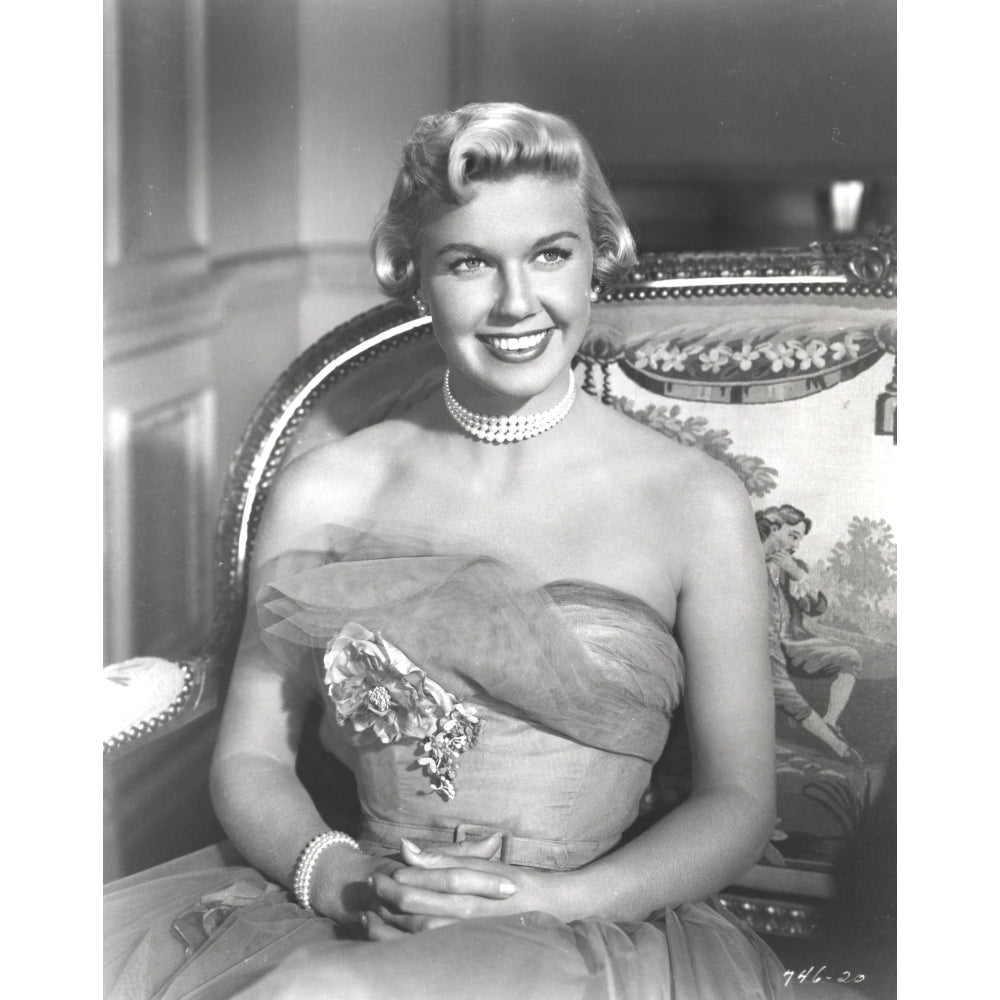 Doris Day Seated in Classic with Gown Photo Print Image 1