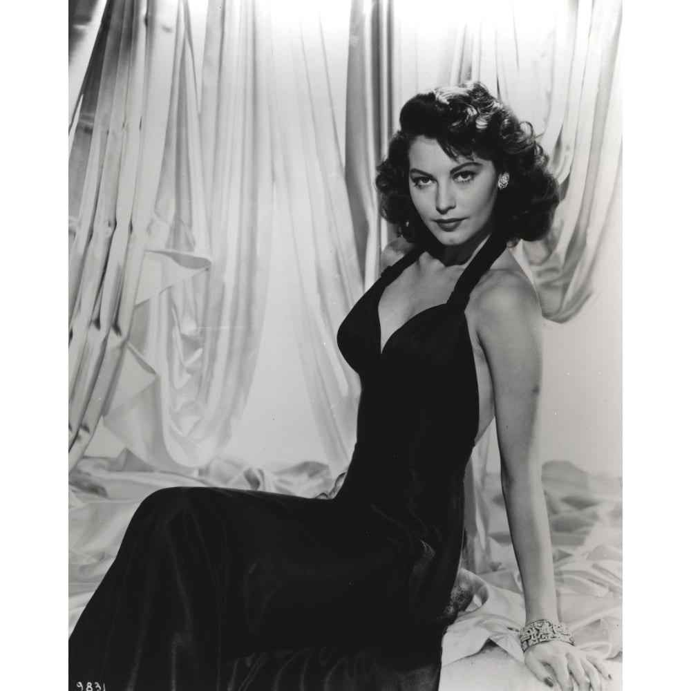 Ava Gardner wearing Black Gown Recline Pose Photo Print Image 1