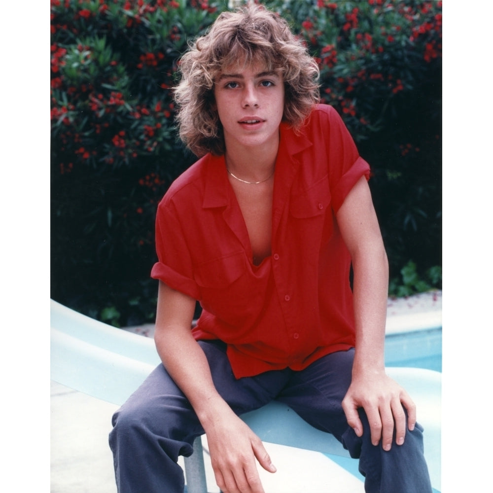 Leif Garrett on a Red Polo sitting Pose Photo Print Image 1