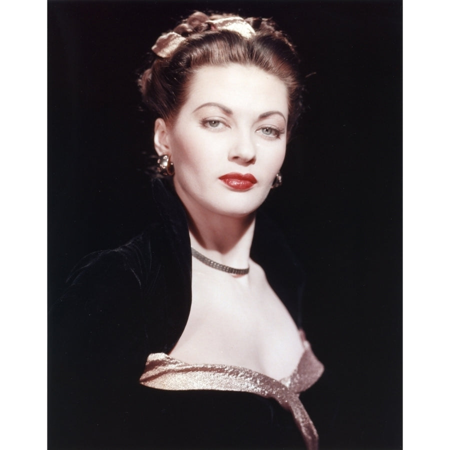 Yvonne DeCarlo Black Background Close Up Portrait Photo Print Image 1