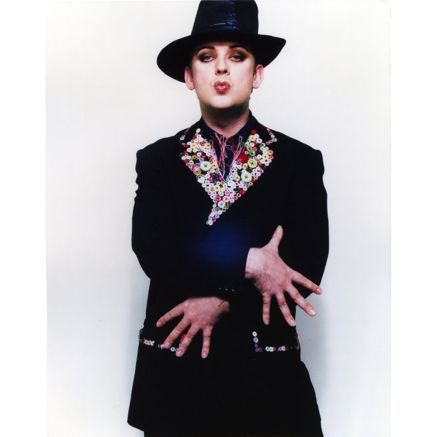 Boy George on a Printed Collar Coat Portrait Photo Print Image 1