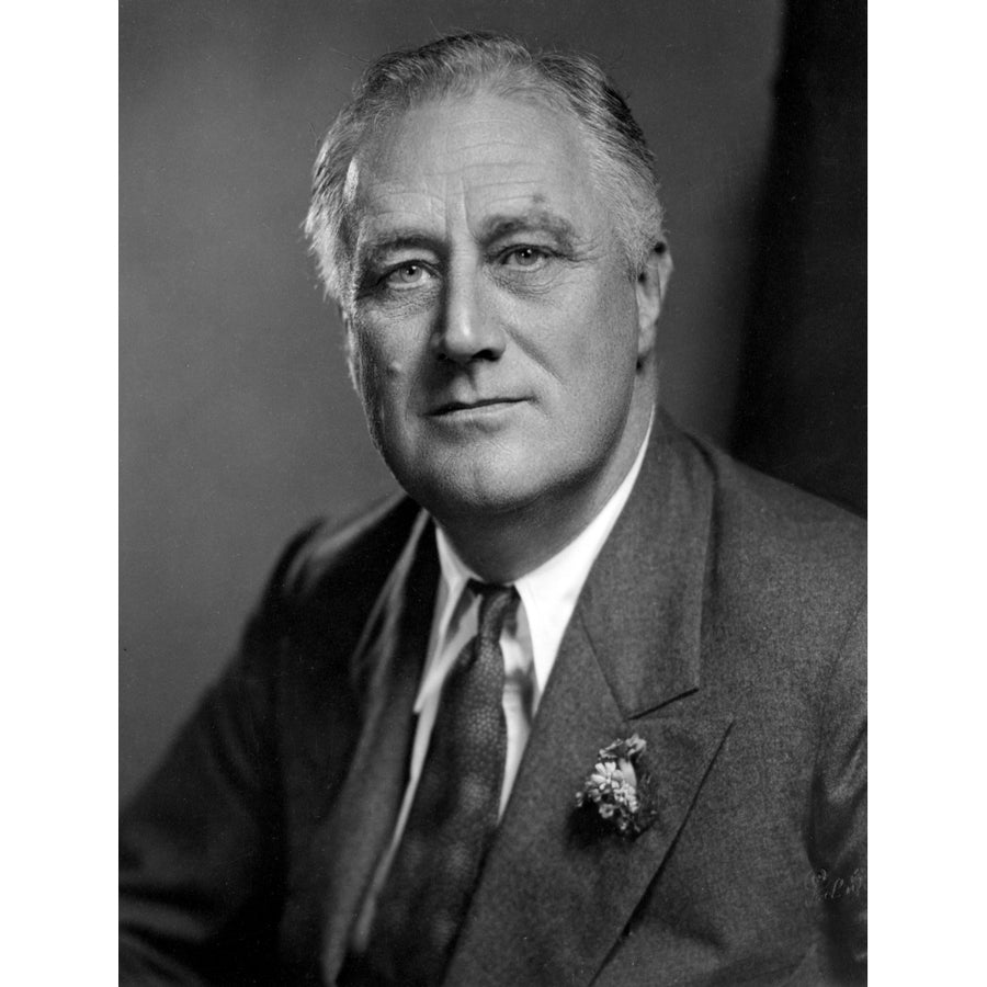 Franklin Roosevelt with Expressionless Face in Suit Photo Print Image 1