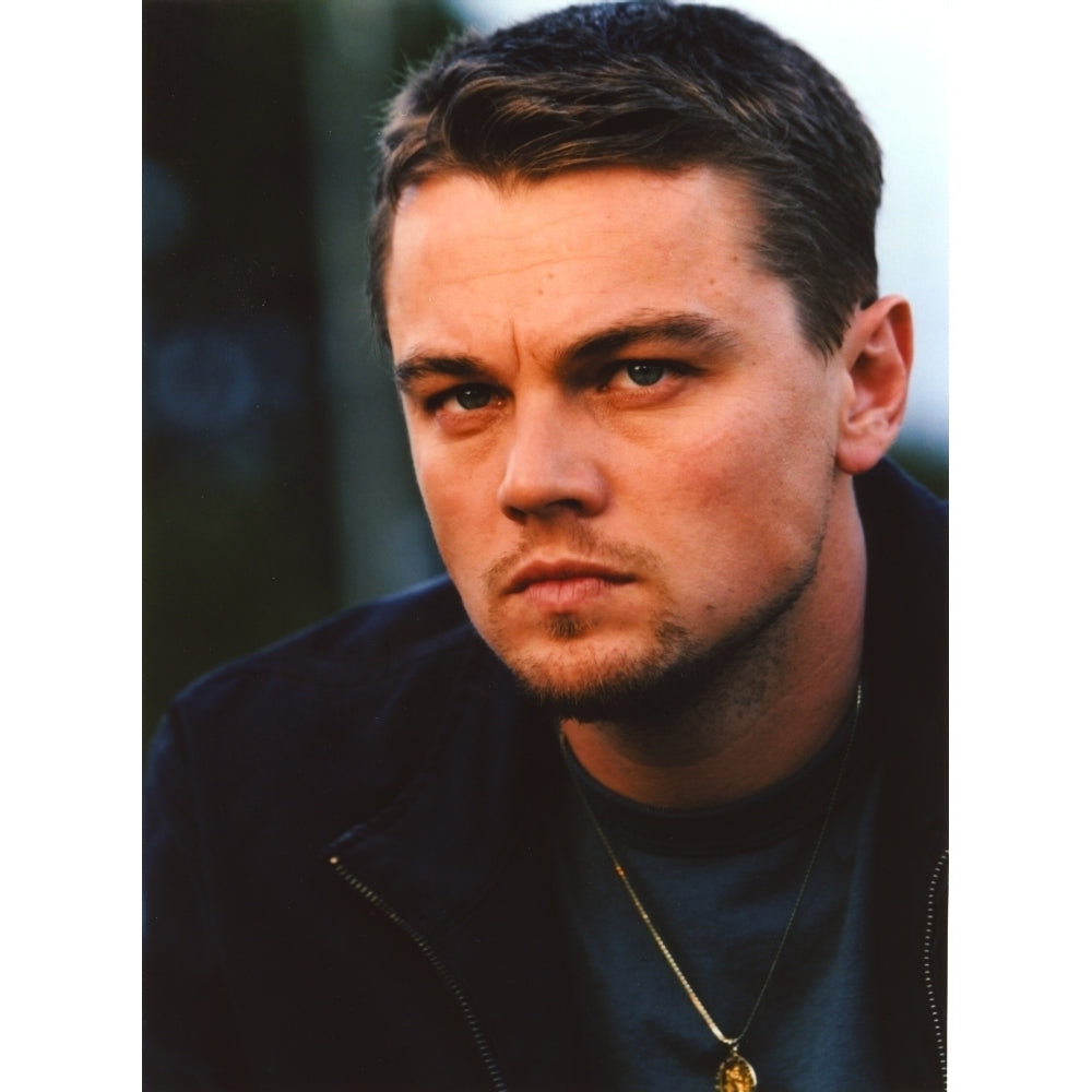 Leonardo Dicaprio in wearing Black Leather Jacket Close Up Portrait Photo Print Image 1