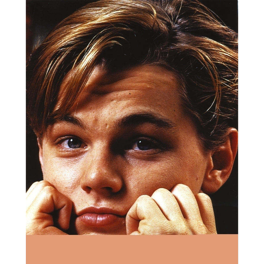 Leonardo Dicaprio Close Up Portrait with Both Hands on Chin Photo Print Image 1