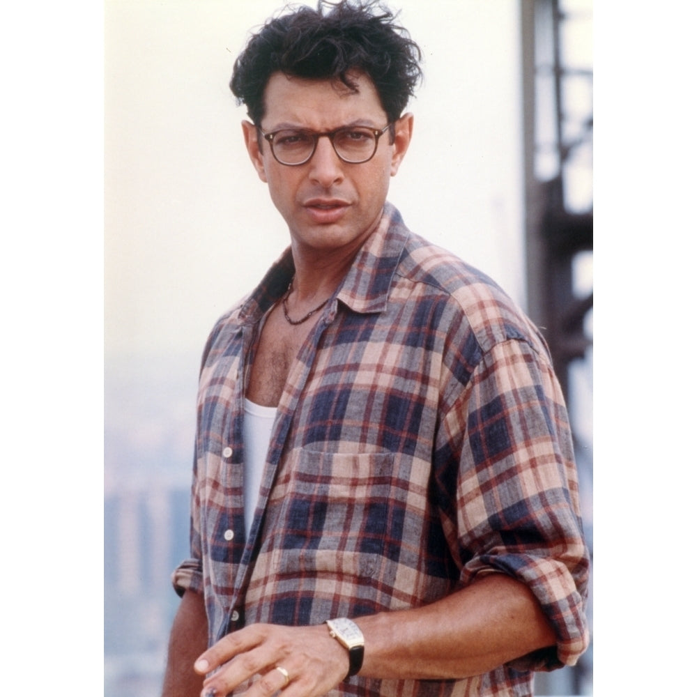 Jeff Goldblum Posed in Brown Checkered Polo and Wrist Watch on the Left Hand Photo Print Image 1