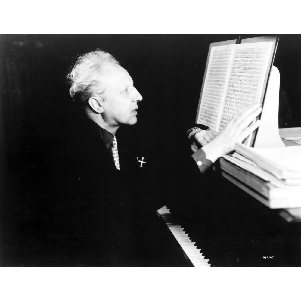 Leopold Stokowski at a piano Photo Print Image 1