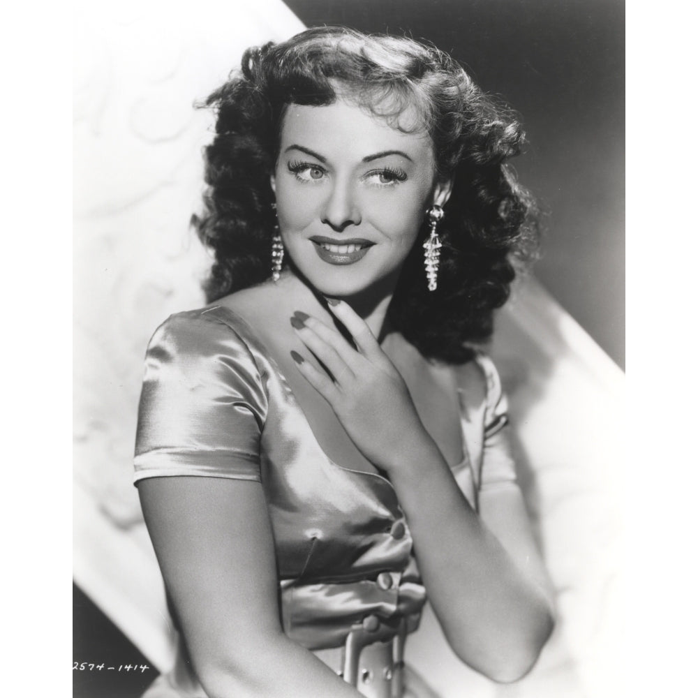 Paulette Goddard smiling in Silk Blouse Portrait Photo Print Image 1