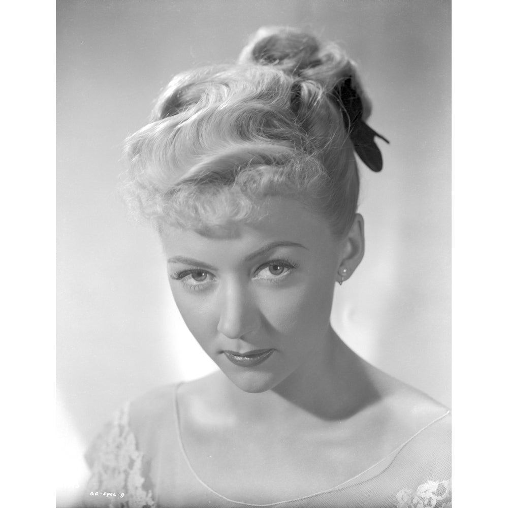 Gloria Grahame Red lipstick Curly Hairdo wearing White Gown Photo Print Image 1