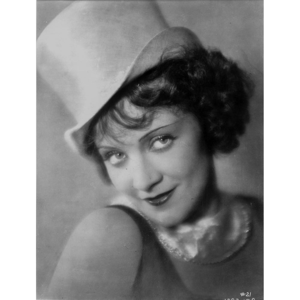 Marlene Dietrich in Black Dress with White Hat Classic Portrait Photo Print Image 1