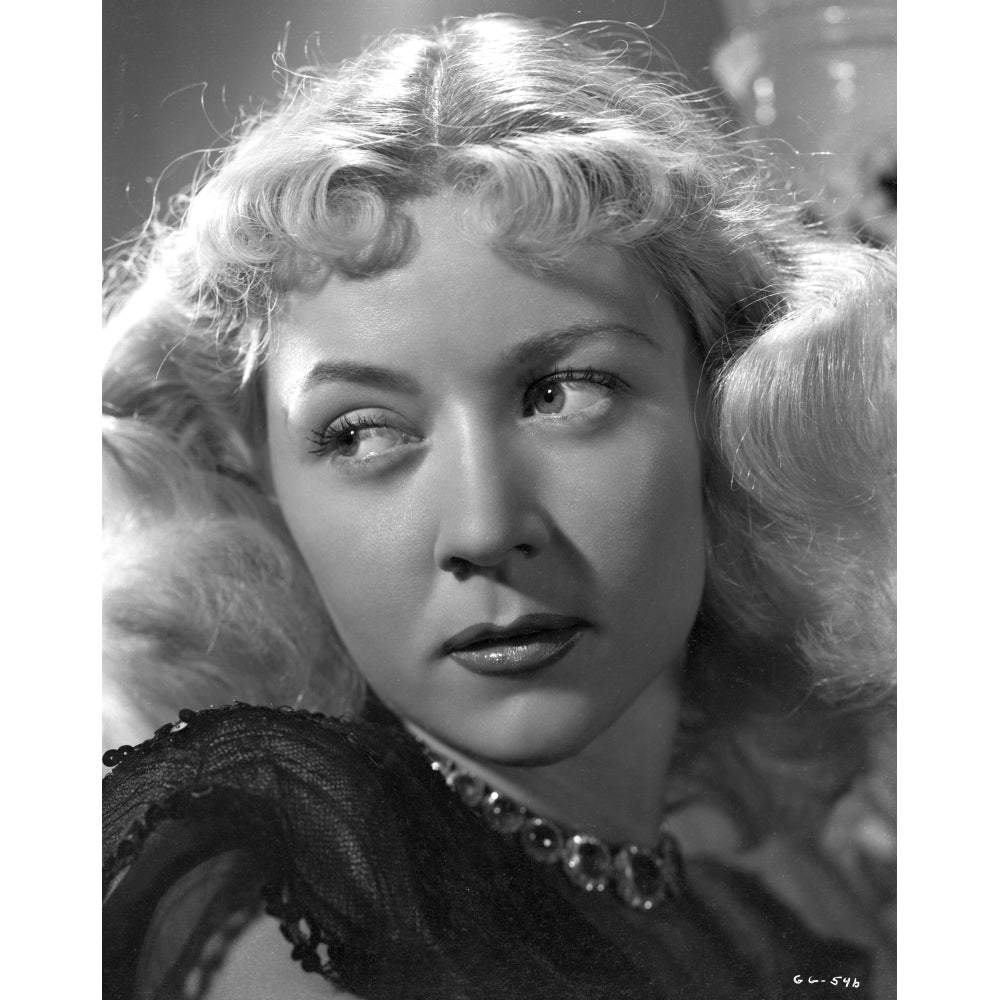 Portrait of Gloria Grahame with Curly Hair and Red lipstick Photo Print Image 1