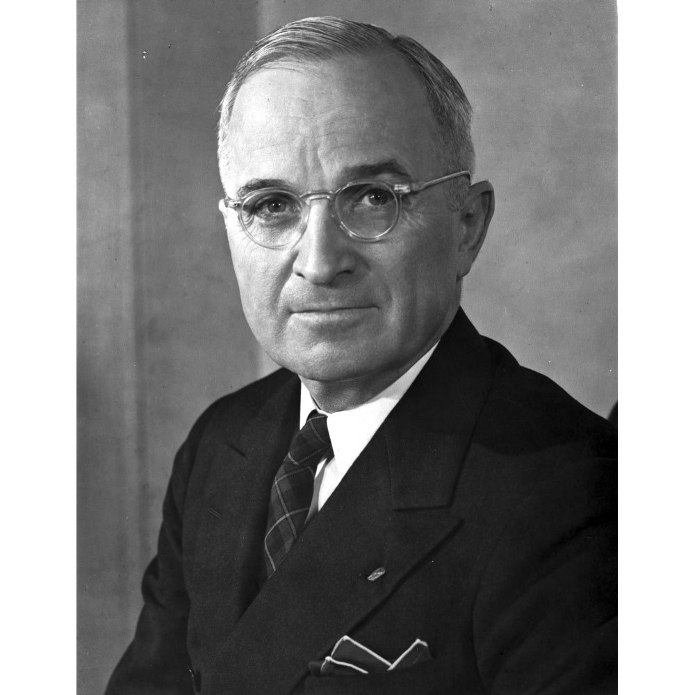 Harry Truman Close Up Portrait in Classic Photo Print Image 1