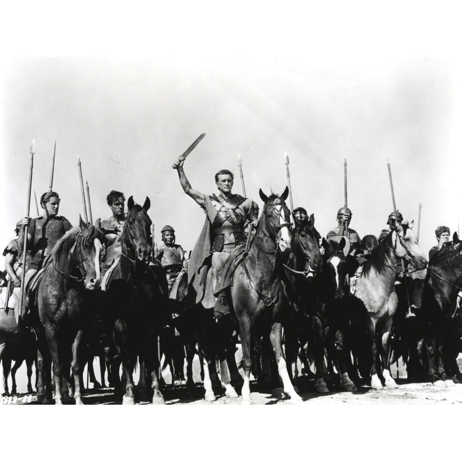 Kirk Douglas Ridding Horse Fighting Scene Photo Print Image 1