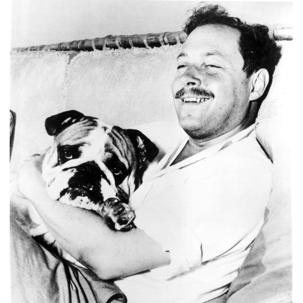 Candid of Tennessee Williams with a dog Photo Print Image 1