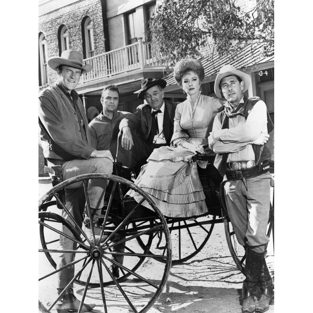 Gunsmoke Posed on Carousel Group Portrait - Television Still Photo Print Image 1