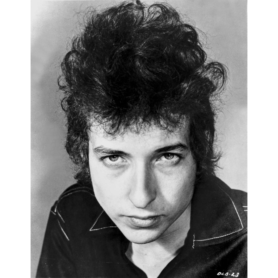 Bob Dylan wearing Black Polo Close Up Portrait in Black and White Photo Print Image 1