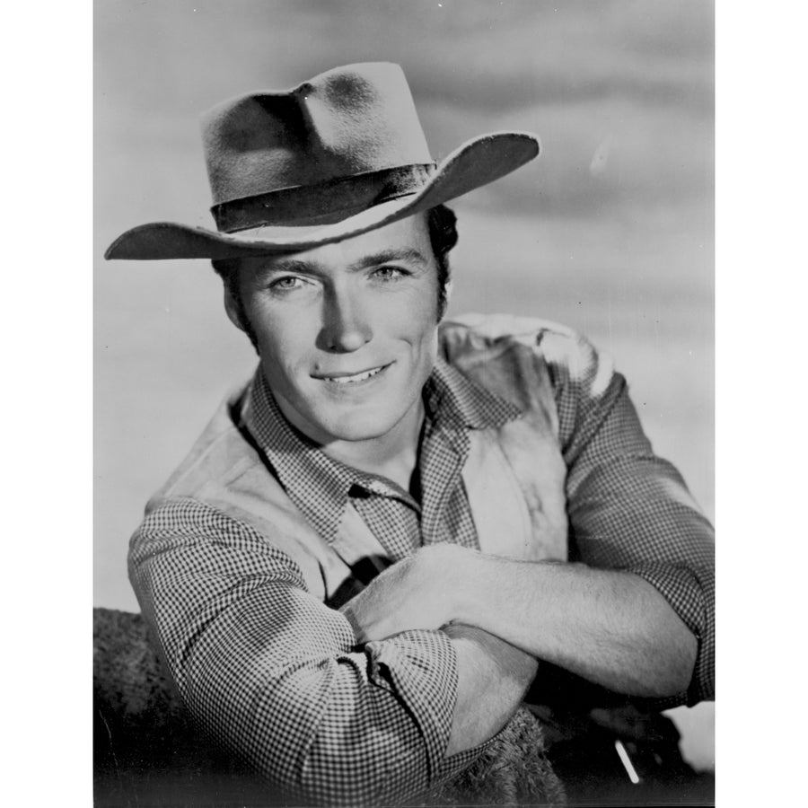 Clint Eastwood smiling in Cowboy Attire with Arms Cross Photo Print Image 1