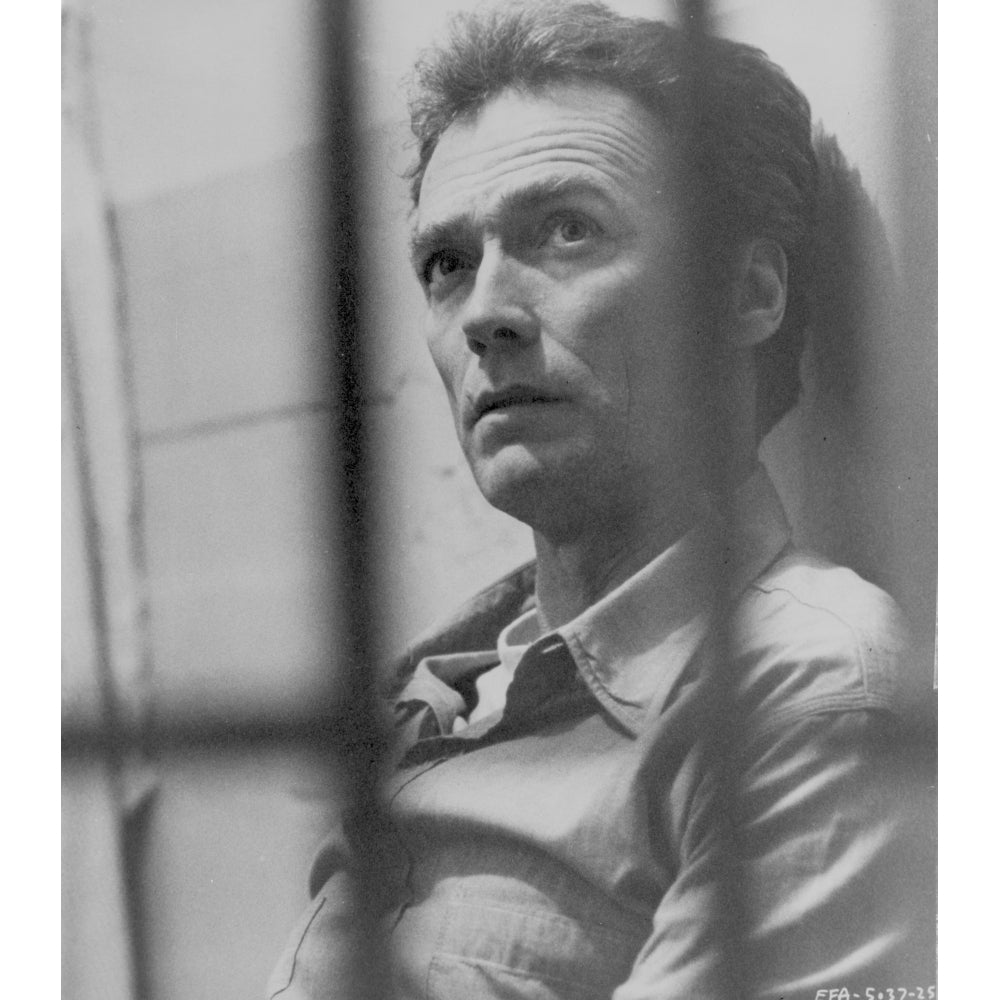 Clint Eastwood Looking Up at Prison in Classic Portrait Photo Print Image 1