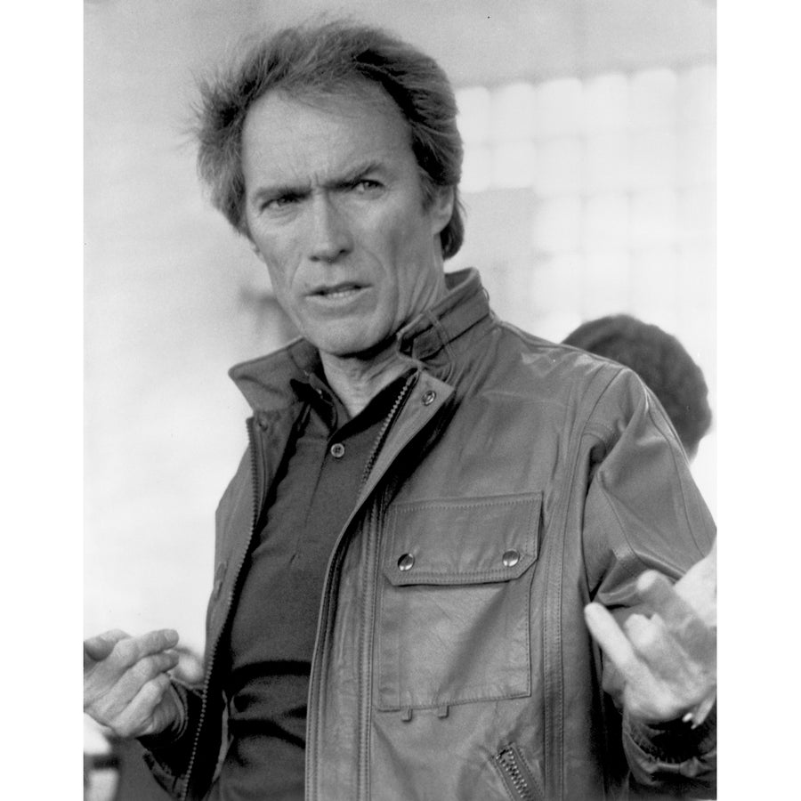 Clint Eastwood Fighting Stunts in Leather Jacket Photo Print Image 1