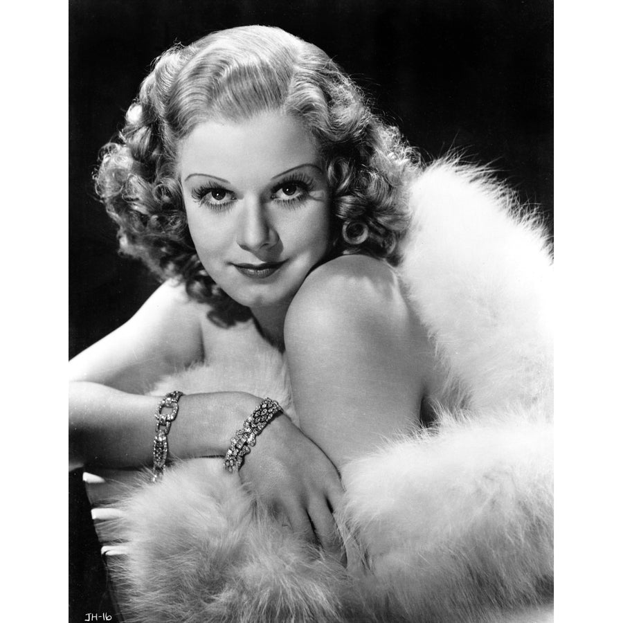 Jean Harlow Portrait in Pelt Boa Photo Print Image 1