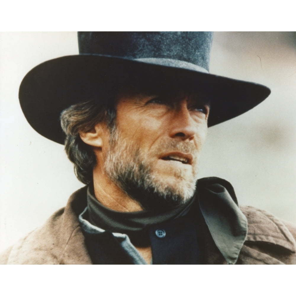 Clint Eastwood wearing Hat Close Up Portrait with Beard Photo Print Image 1