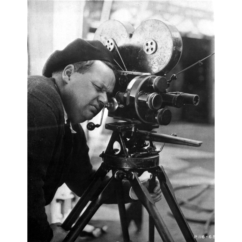 Roscoe Arbuckle Posed in Director Attire With Video Recorder Photo Print Image 1