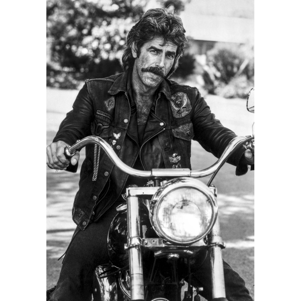 A Portrait Of Sam Elliott Riding A Motorbike Photo Print Image 1