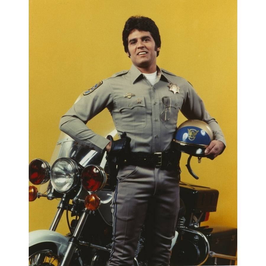 Erik Estrada Holding Helmet in Police Uniform Photo Print Image 1