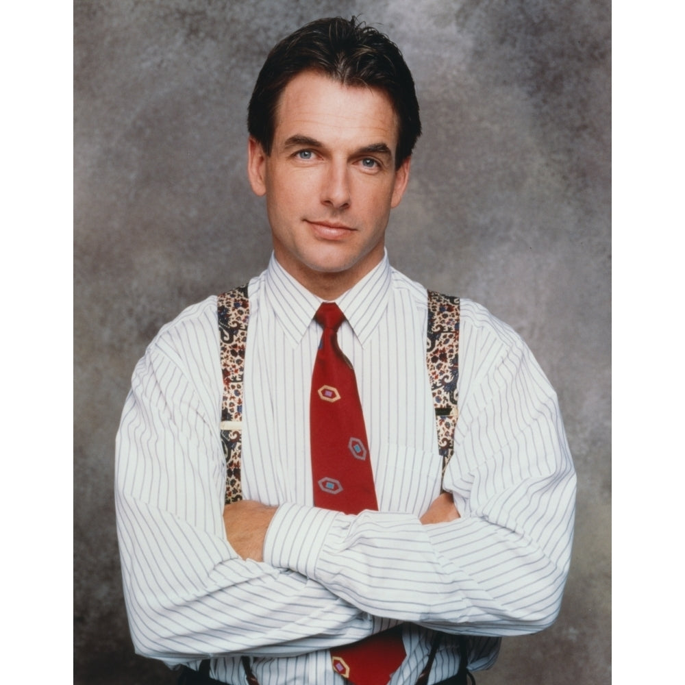 Mark Harmon Portrait in White Striped Collar Shirt Photo Print Image 1