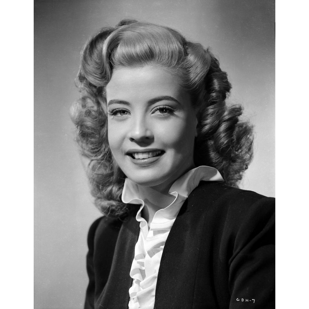 Gloria DeHaven Curly Hair smiling wearing Black Coat Photo Print Image 1